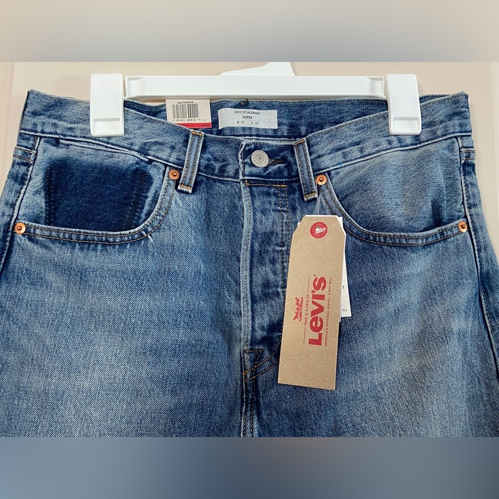 Levi's Altered Taper Men's Blue Jeans Gusset Funky 30/30 Women Fit Like 27-28 - Picture 6 of 16